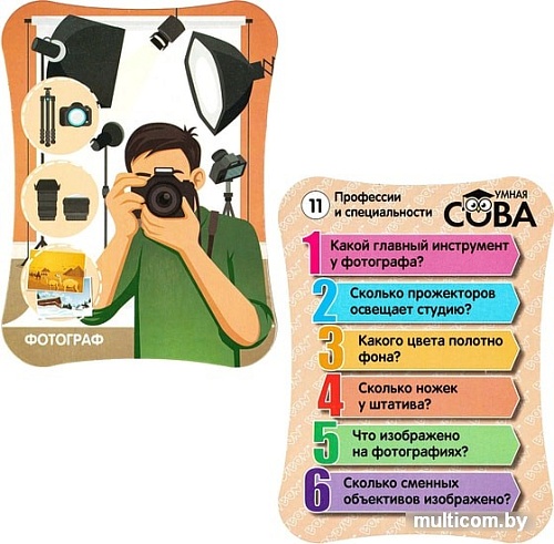 Развивающая игра Bondibon Умная сова. Профессии и специальности ВВ4005