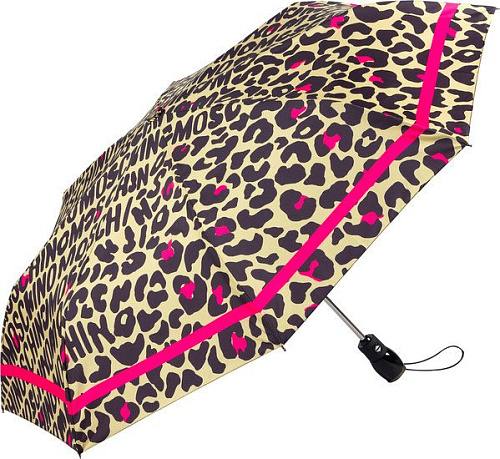 Складной зонт Moschino 8013-OCD Animal Logo Light Brown