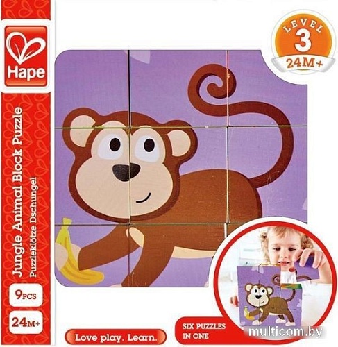 Развивающая игрушка Hape Кубики Джунгли E1619_HP