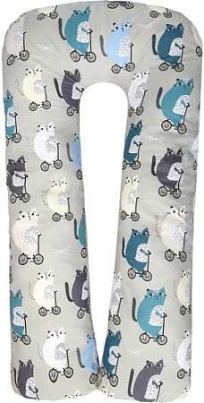 Подушка для беременных Amarobaby Велосипедисты AMARO-40U-Ve (серый/синий)