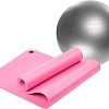 Набор для йоги Sundays Fitness Фитбол IR97402-75 + Коврик 1см IR97506 (серебристый, розовый)