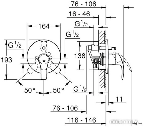 Душевая система Grohe Eurosmart [124440]