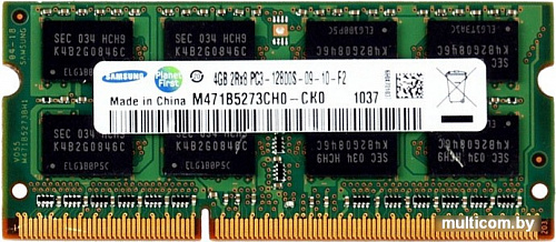 Оперативная память Samsung 8GB DDR3 SODIMM PC3-12800 [M471B1G73QH0-YK0]