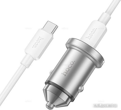 Автомобильное зарядное Hoco NZ10 Type-C (серебристый)