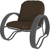 Кресло M-Group Фасоль 12370305 (серый ротанг/коричневая подушка)