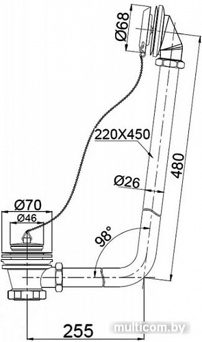 Слив-перелив BelBagno BB567-OVF-ORO