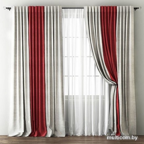Комплект штор Pasionaria Кирстен 340x240 с подхватами (кремовый/винный)