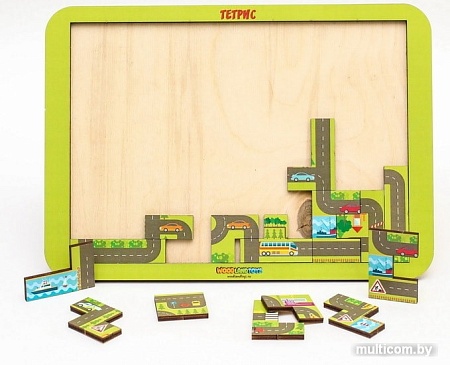 Мозаика/пазл WoodLand Toys Тетрис большой Карта города 065104