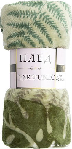 Плед Tex Republic Absolute Монстера и папоротник Фланель 150x200 35343 (зеленый)