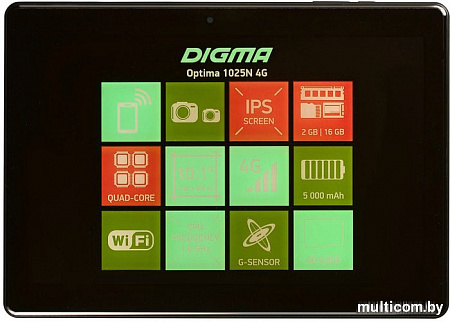 Планшет Digma Optima 1025N TS1190ML 16GB 4G (черный)