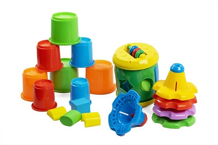 Набор развивающих игрушек Sharktoys Сортер, пирамидка, стаканчики 3 в 1 22200050