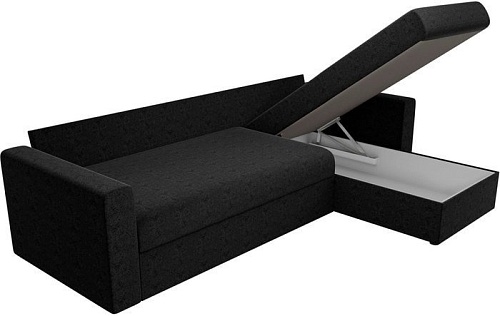 Угловой диван Mio Tesoro Верона правый (микровельвет, черный)