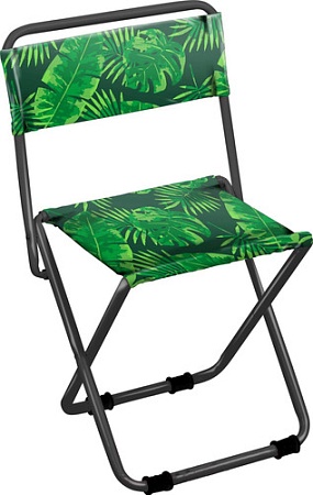 Стул Ника Походный со спинкой ПС1 (тропические листья на темном)