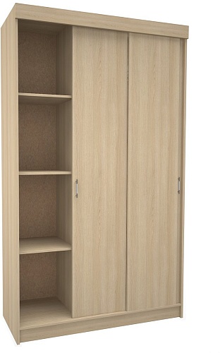 Шкаф-купе МДК СК1 3-х створчатый 2020x1300x520 (дуб млечный)