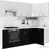 Готовая кухня S-Company Клео глосc 1.2x2.5 правая (черный глянец/белый глянец)