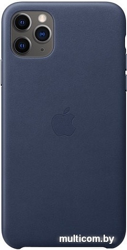 Чехол Apple Leather Case для iPhone 11 Pro Max (темно-синий)