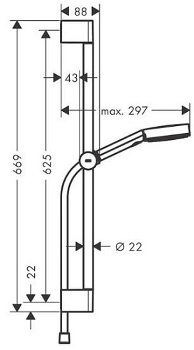 Душевой гарнитур Hansgrohe Pulsify Select 105 3jet Relaxation 24160670 (черный матовый)