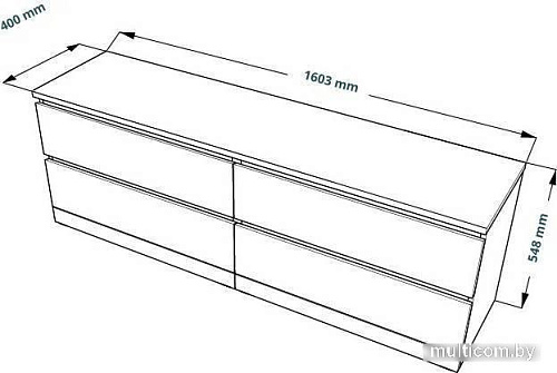Комод Mio Tesoro Варма 4Д (шпон дуб, беленый)