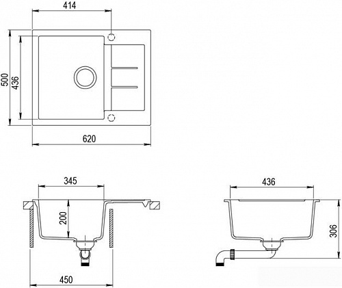 Кухонная мойка Aquasanita Tesa SQT102AW (cerrus 120)
