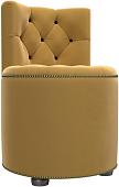Пуфик Лига диванов Саваж (микровельвет, желтый/коричневый)