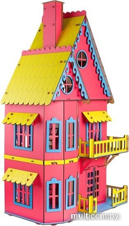 Кукольный домик Большой слон Д-009 (розовый/желтый)