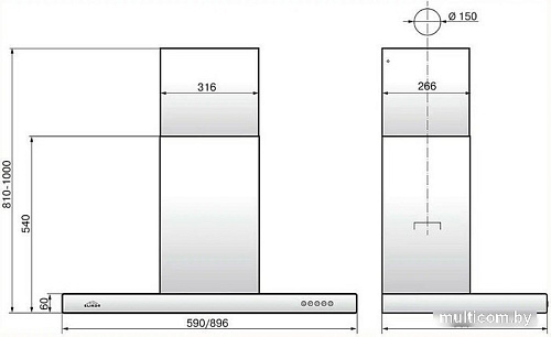 Кухонная вытяжка Elikor Фарм 90Н-650-Е3Д (нержавеющая сталь)