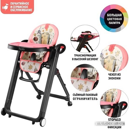 Высокий стульчик Nuovita Futuro Nero (розовый космос)