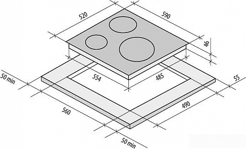 Варочная панель Fornelli PVA 60 Terzo (черный)