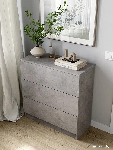 Комод Горизонт Нео 760 3 ящика (бетон)