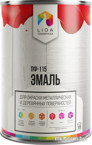 Эмаль LIDA ПФ-115 1 л (темно-серый)