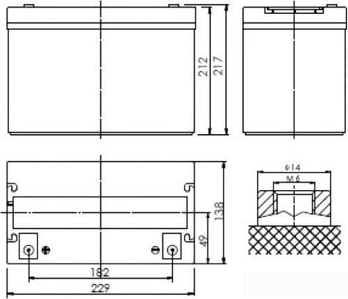 Аккумулятор для ИБП Powerman CA12500/UPS (12В/50 А·ч)