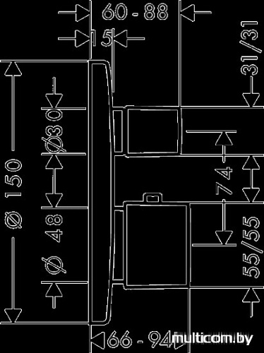Термостатический смеситель Hansgrohe Metris Ecostat E 31573000