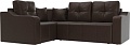 Угловой диван Mebelico Кембридж угловой 108831 (левый, экокожа, коричневый)
