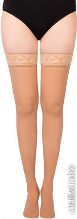 Чулки компрессионные Bauerfeind Micro 2205-AG длинные кружево широкое (L, карамель)