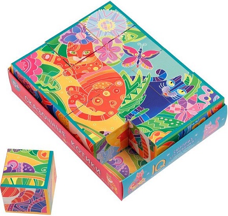 Кубики Айрис-Пресс Умные кубики в поддончике. Сказочные котики 9785811268993