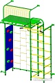 Детский спортивный комплекс Пионер 10ЛМ со скалодромом (зеленый/желтый)