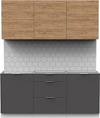 Готовая кухня Интермебель Микс Топ-34 1.8м без столешницы (дуб крафт золотой/графит серый)