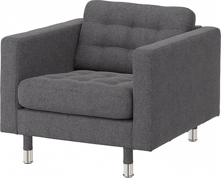 Кресло Ikea Ландскруна 392.691.63 (гуннаред темно-серый/металл)