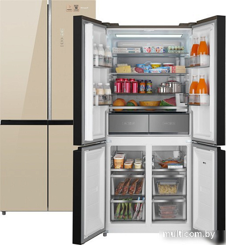 Холодильник side by side Weissgauff WCD 590 Nofrost Inverter Premium Biofresh Gold Glass