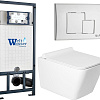 Унитаз подвесной Saniteco KW-9004W в комплекте с инсталляцией + Marberg 507 SE GL-WT + Marberg 507