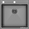 Кухонная мойка Paulmark Kroner-Edge 51 PM775151-GM (черный/вороненая сталь)