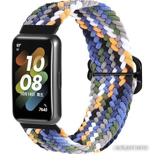Ремешок Rumi Wick из плетеного нейлона для Huawei Band 7 (темный микс)