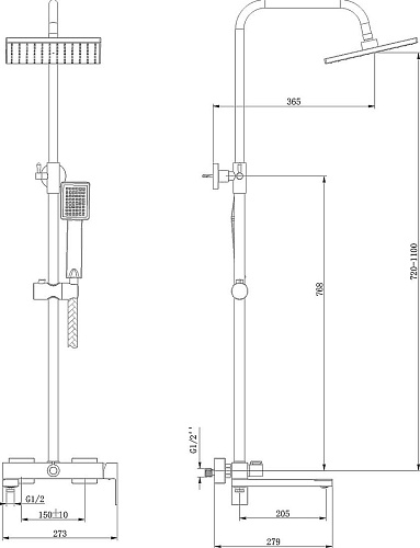 Душевая система Lauter Splash 21СК633С-S2133