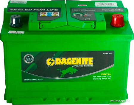 Автомобильный аккумулятор DAGENITE L+ (74 А·ч)