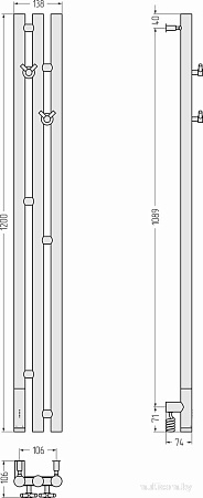 Полотенцесушитель Сунержа Терция 3.0 120x10.6 31-5844-1211