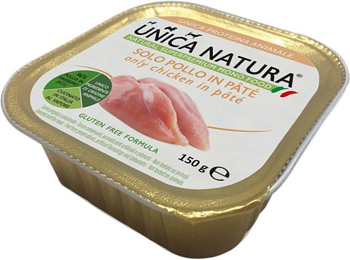 Консервированный корм для собак Unica Natura Unico Mono Mini с курицей 150 г