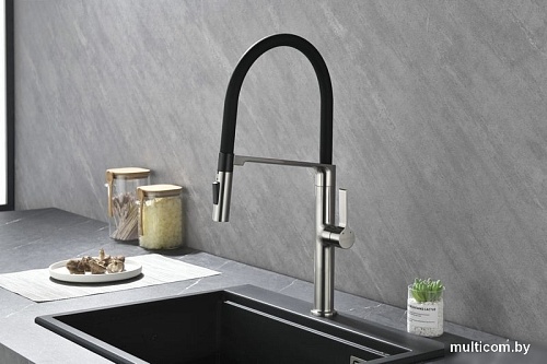 Смеситель Paulmark Barrel BA214029-BS (стальной)