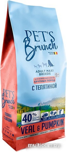 Сухой корм для собак Pet's Brunch для взрослых собак крупных пород с телятиной 4 кг