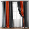 Комплект штор и гардин Pasionaria Кирстен 480x230 (3 шт, мокрый асфальт/терракотовый)
