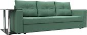 Диван Лига диванов Атланта со столом слева 126160L (рогожка амур зеленый)